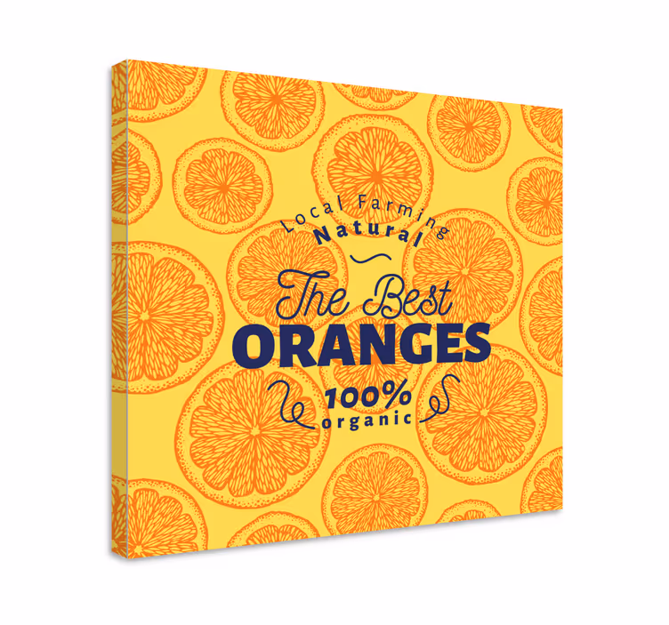 Orange hånd tegne mønster frugt lærred - TenStickers