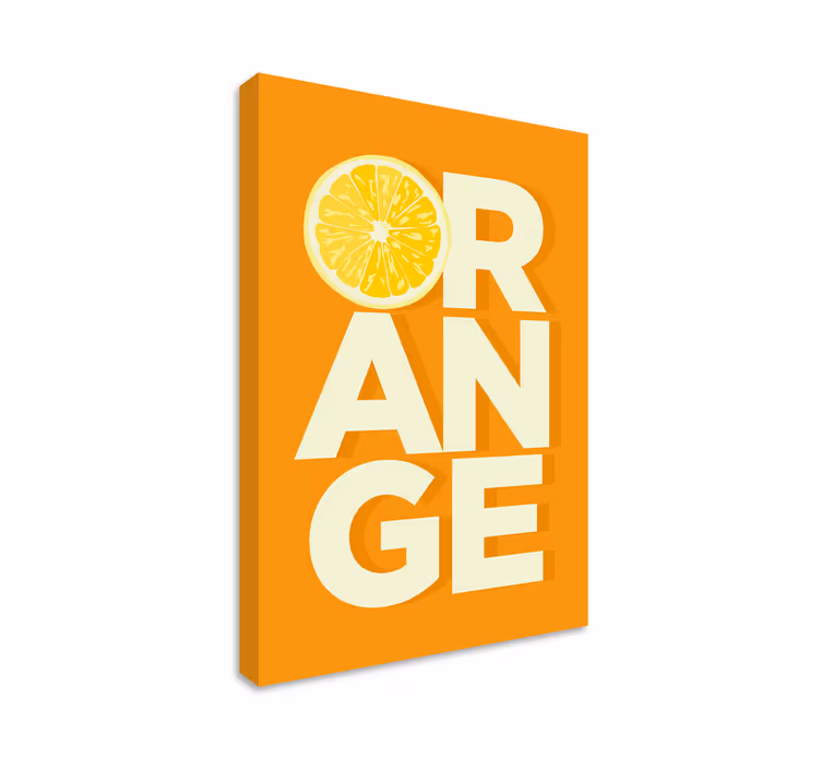 Skiver orange tekst frugt lærred - TenStickers