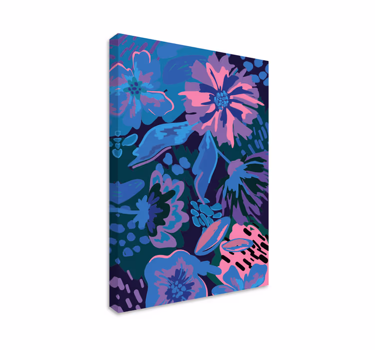 Blomster og planter lærredsbillede abstrakt design - TenStickers