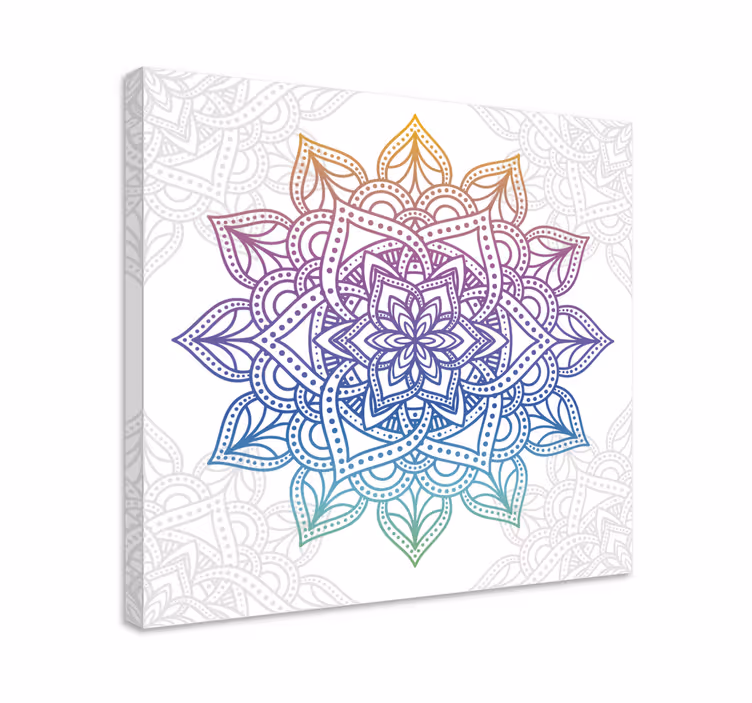 Farverig gradient mandala lærred væg kunst - TenStickers