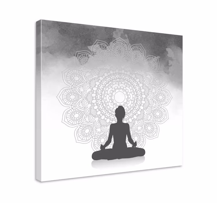 Silhuet meditation mandala lærred kunst - TenStickers