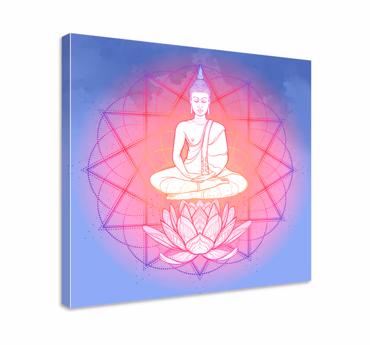 Buddha mediterer mandala lærredskunst - TenStickers