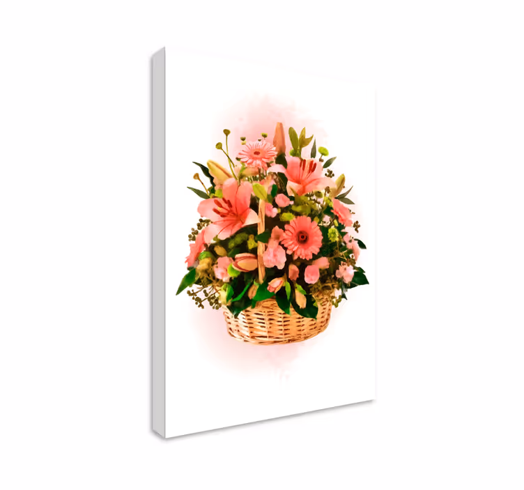 Blomstrende kurv blomst lærred - TenStickers