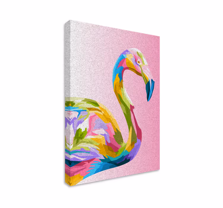 Dyre billeder på lærred farverigt flamingoprofil - TenStickers