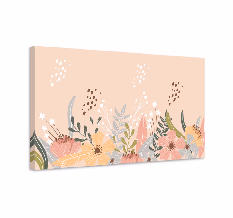 Blomster mønster lærred udskrivning - TenStickers