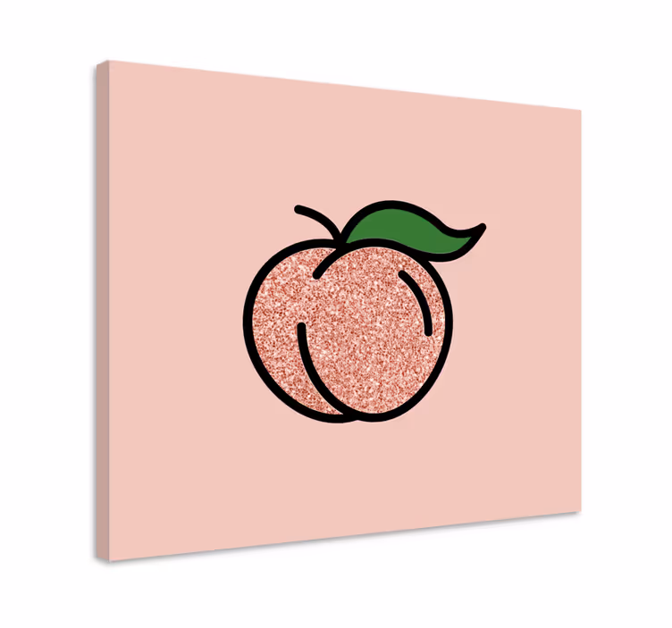 Frugt lærredsbillede skinnende ferskenillustration - TenStickers