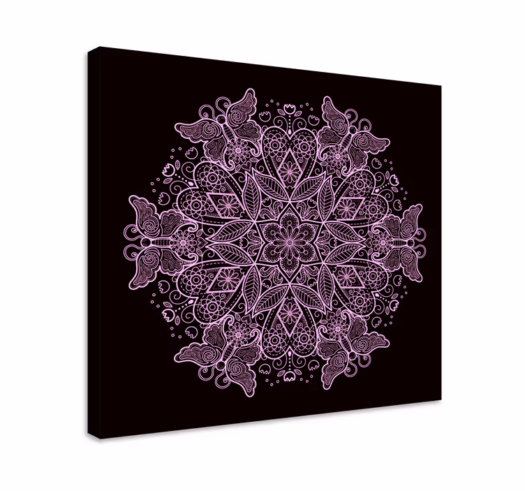 Sommerfugl mandala sommerfugl lærred væg kunst - TenStickers