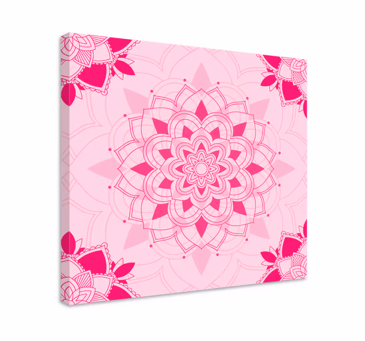 Lyserød mandala lærred væg kunst - TenStickers
