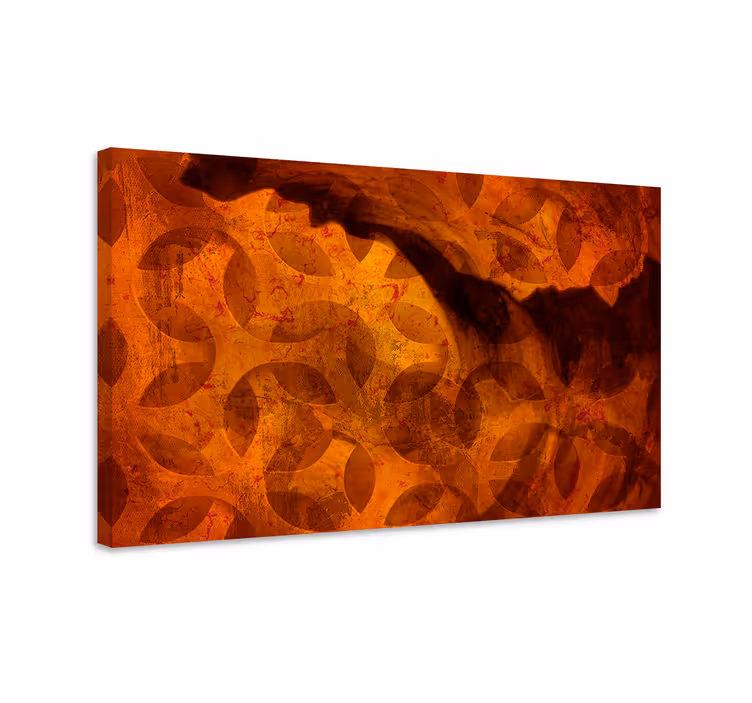 Abstrakt orange former geometrisk lærred - TenStickers