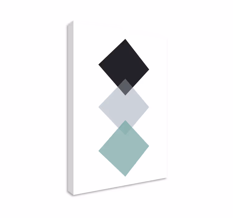 Geometrisk lærredsbillede stablede diamantformer - TenStickers