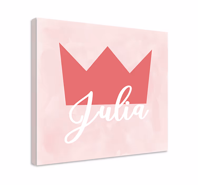 Verdenskort på lærred med kronepersonalisering julia - TenStickers