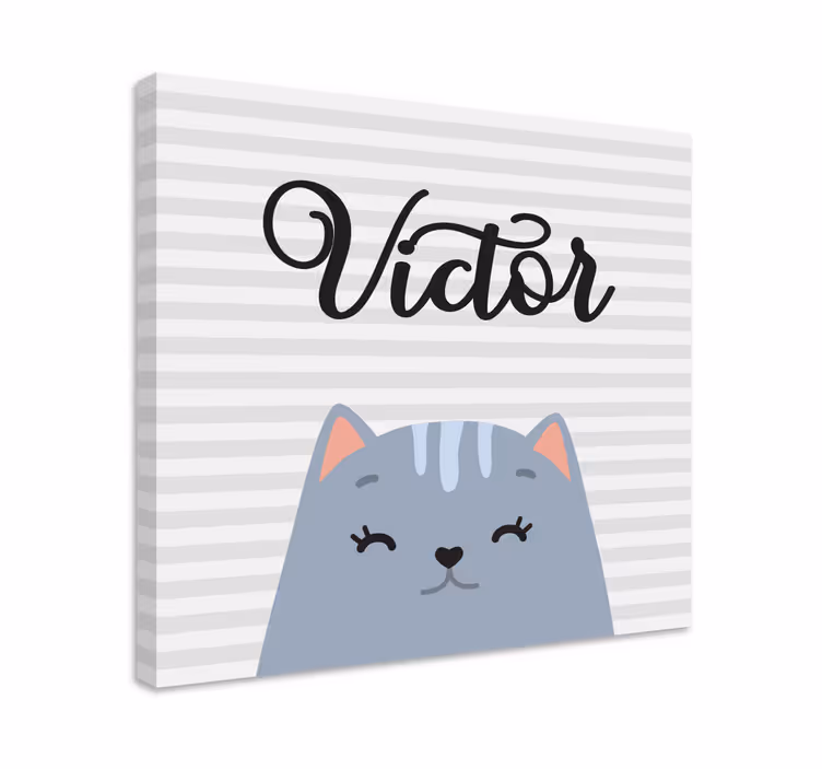 Katte lærredsbillede smilende kat victor - TenStickers