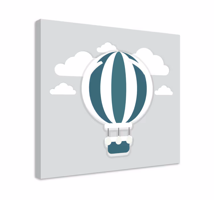 Varmluftsballon lærredsbillede til børneværelse - TenStickers