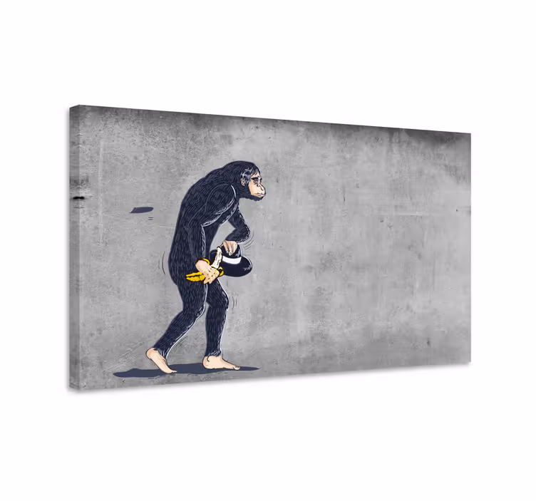 Banksy abe med banan lærred kunsttryk - TenStickers