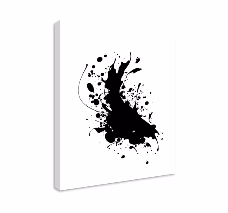 Abstrakt lærredsbillede dynamisk sort splash - TenStickers