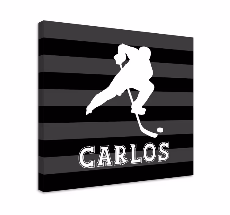 Hockeyspiller med navn sport lærredsbillede - TenStickers