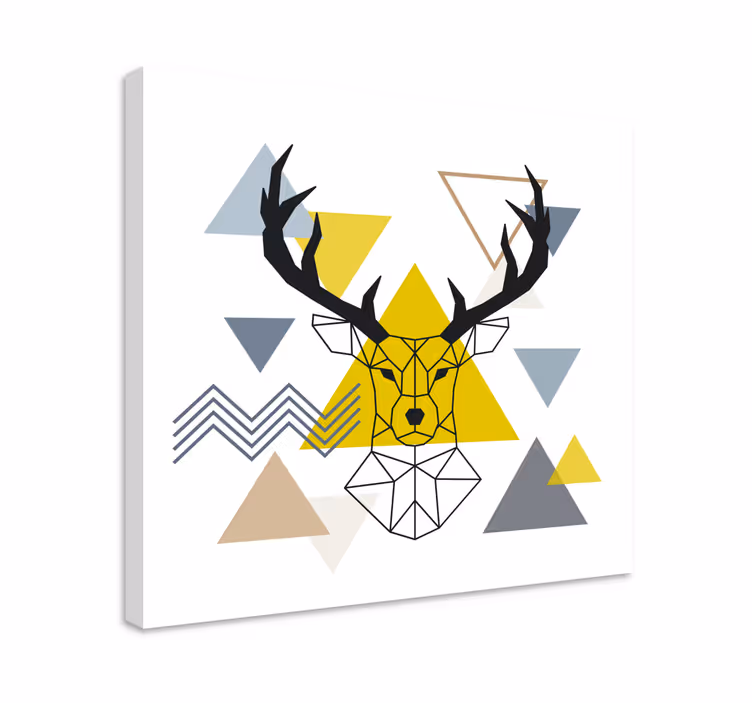Cool geometrisk hjort lærred - TenStickers