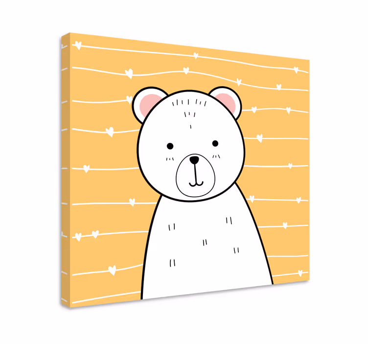 Glade bjørnedyr lærredstryk - TenStickers