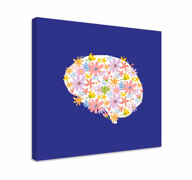 Blomster hjerne farverigt lærred - TenStickers