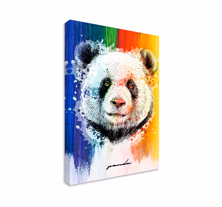 Regnbue panda dyr lærred udskrifter - TenStickers