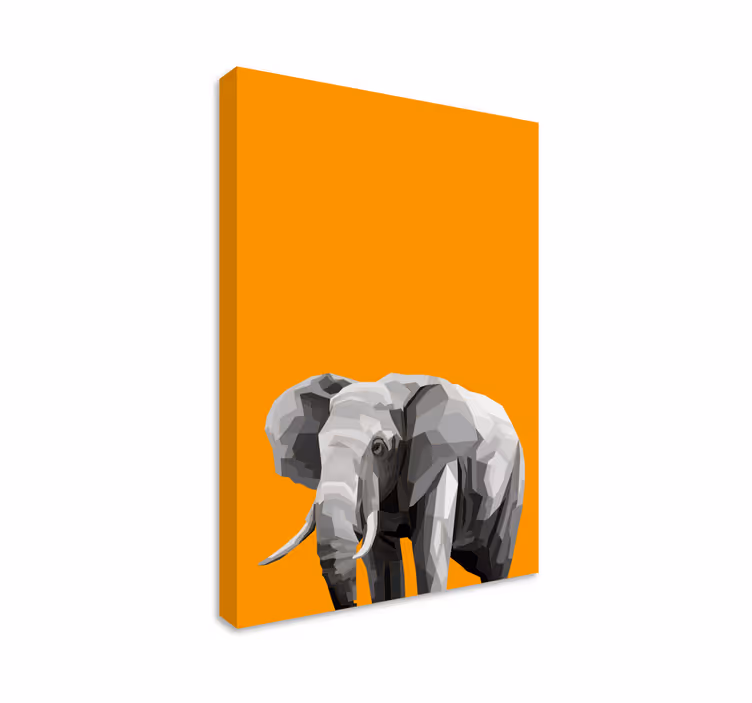 Geometrisk elefant lærred - TenStickers