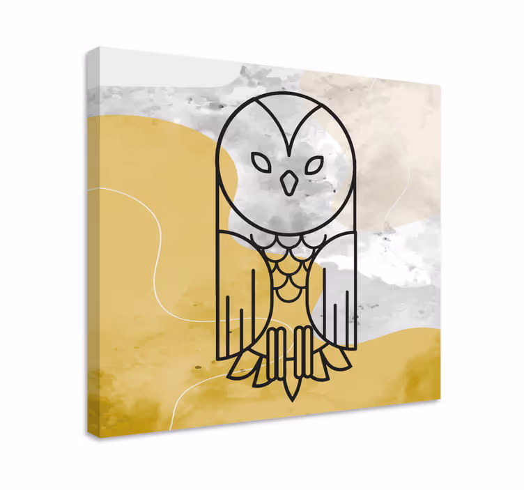 Dyre billeder på lærred minimalistisk ugle silhuet - TenStickers