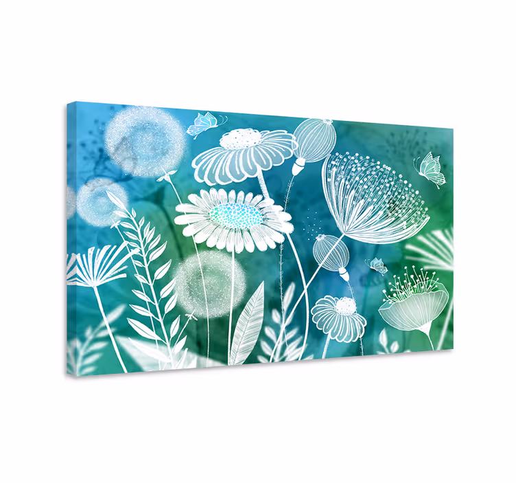 Blomster og planter lærredsbillede blomstrende design - TenStickers