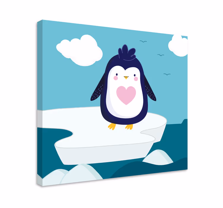 3d lærred sød pingvinfigur - TenStickers