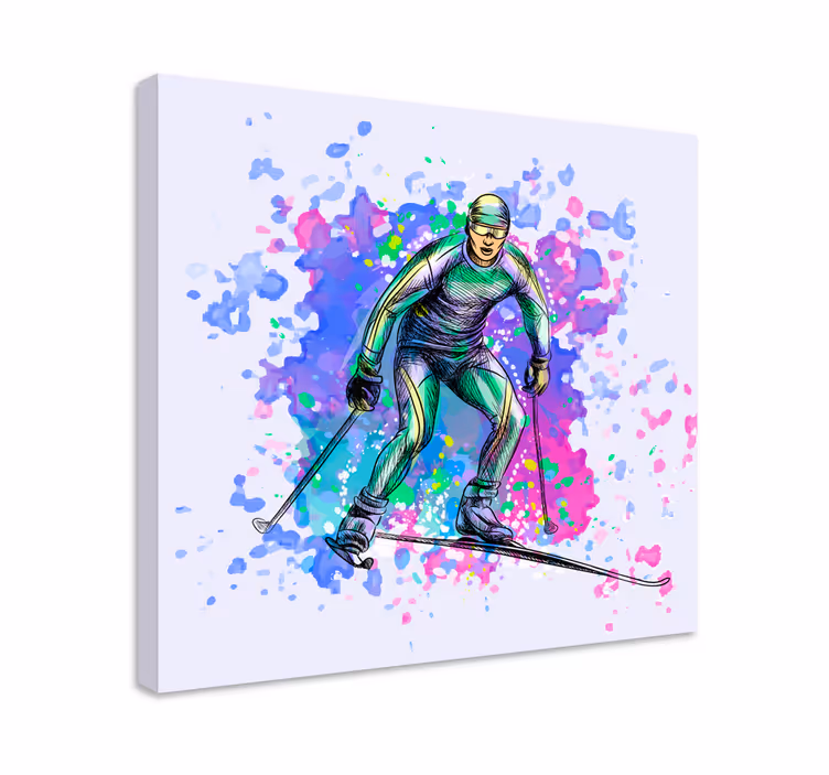 Sport lærredsbillede skisport action scene - TenStickers