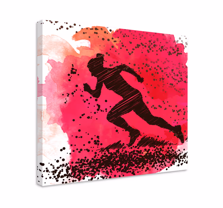 Sport lærredsbillede dynamisk løber silhuet - TenStickers