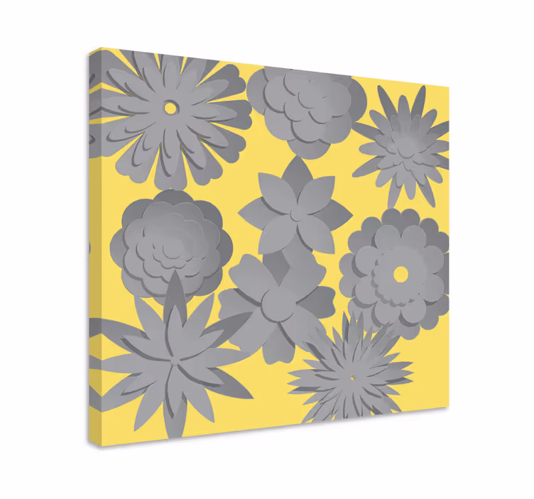 Blomstret silhuet blomsterlærred - TenStickers