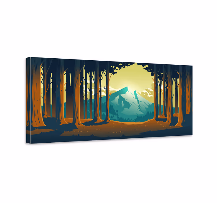 Natur tegneserie træ væg kunst lærred - TenStickers