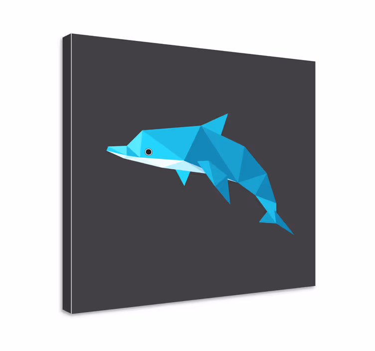 Origami delfin dyr lærred udskrifter - TenStickers
