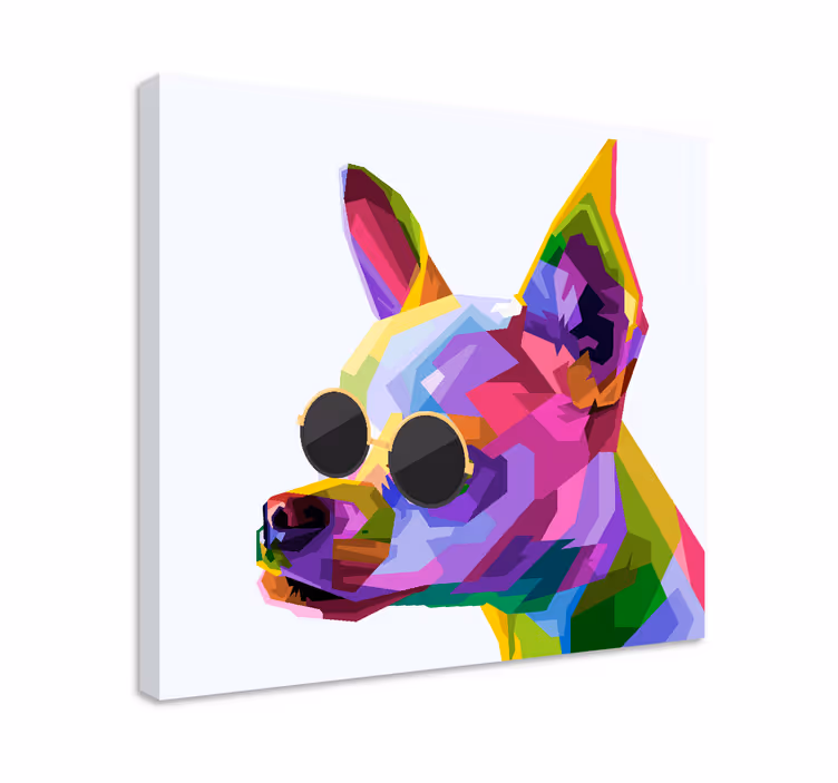 Hunde lærredsbillede i levende farver - TenStickers