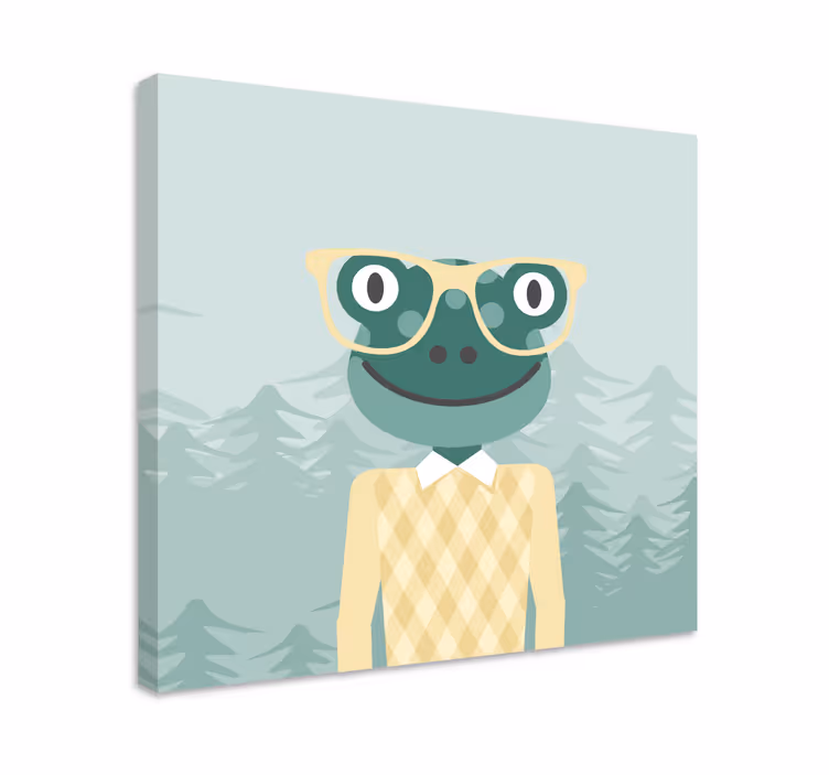 3d lærred stilfuld frøkarakter - TenStickers