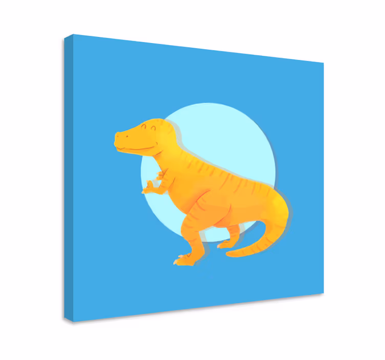 Dinosaur lærredsbillede glad t-rex - TenStickers