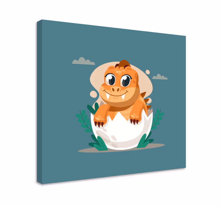 Dinosaur baby i skal dinosaur lærred udskrifter - TenStickers