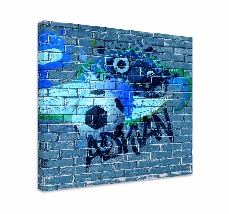 Sport lærredsbillede fodbold graffiti kunst - TenStickers