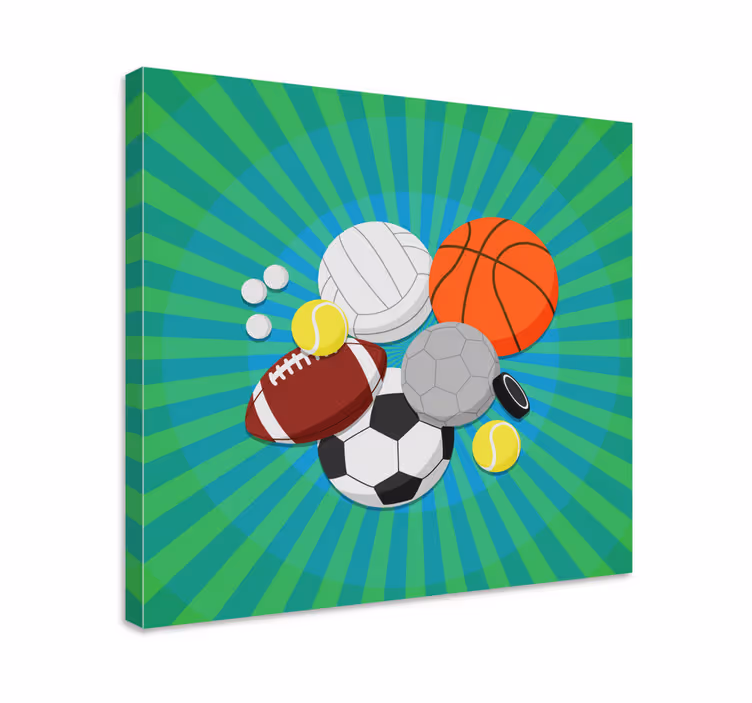 Forskellige sportsbolde sport lærredsbillede - TenStickers