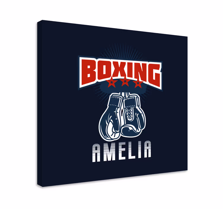Sport lærredsbillede med boksehandsker emblem - TenStickers