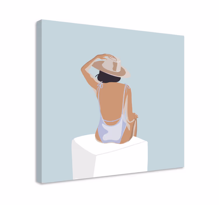 Mode pige minimalistisk stil fototapet - TenStickers