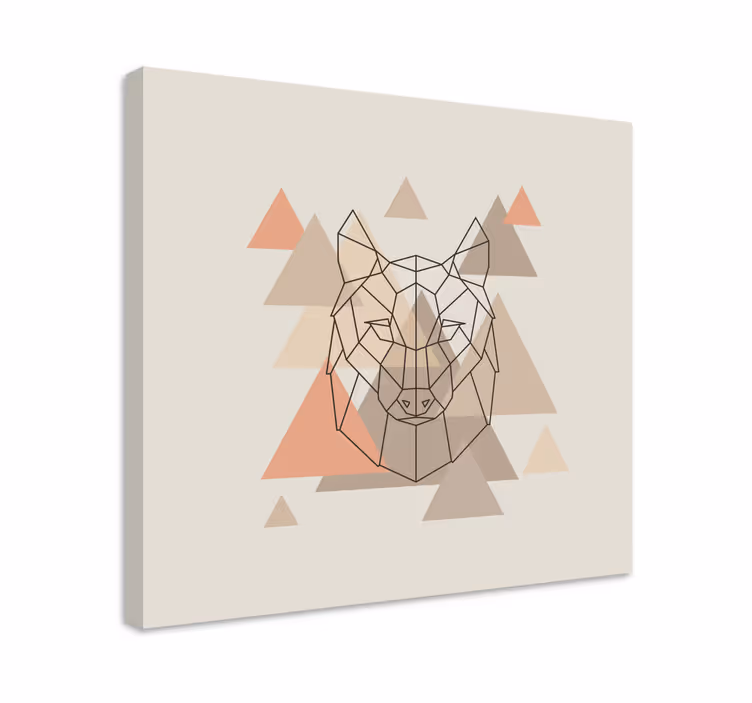 Geometrisk ulv illustration hund lærred udskrifter - TenStickers