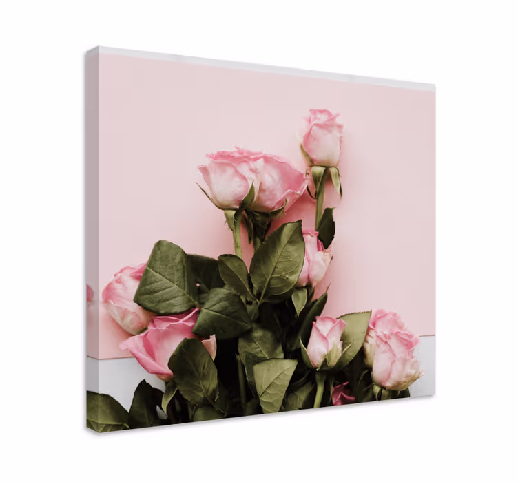 Blomster og planter lærredsbillede pink rose arrangement - TenStickers