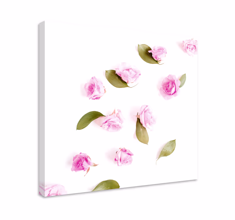 Sart lyserøde roser blomster og planter lærredsbillede - TenStickers