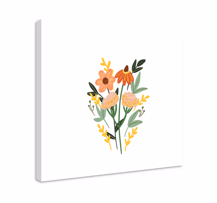 Kegle blomster buket blomster lærred - TenStickers