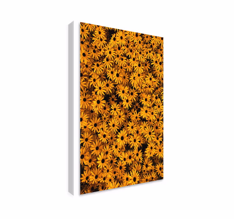 Levende gul flora blomster og planter lærredsbillede - TenStickers
