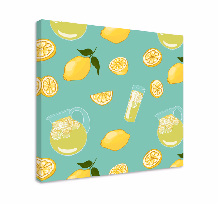 Glas med citron og frugt lærred - TenStickers