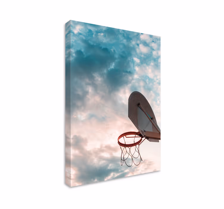 Sport lærredsbillede basketballkurv silhuet - TenStickers