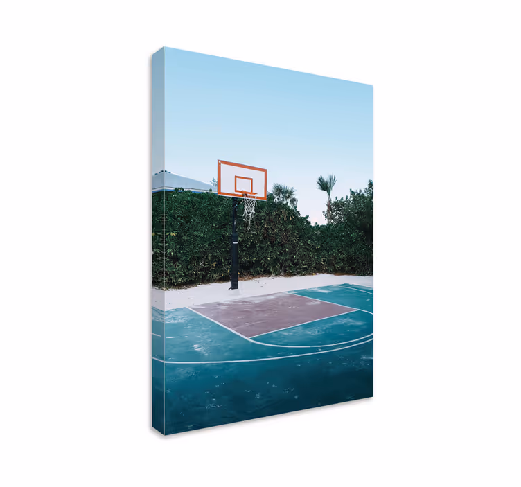 Enkle basketballbane hjem lærredstryk - TenStickers