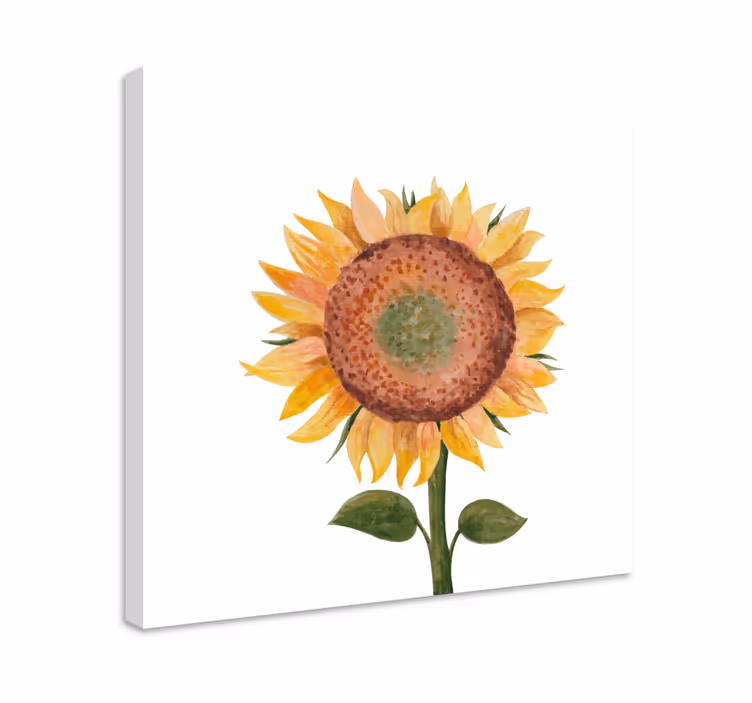 Solsikke maleri blomst lærred - TenStickers
